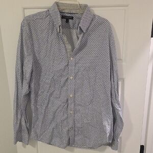 Banana Republic Blue and White Casual Button Down Shirt